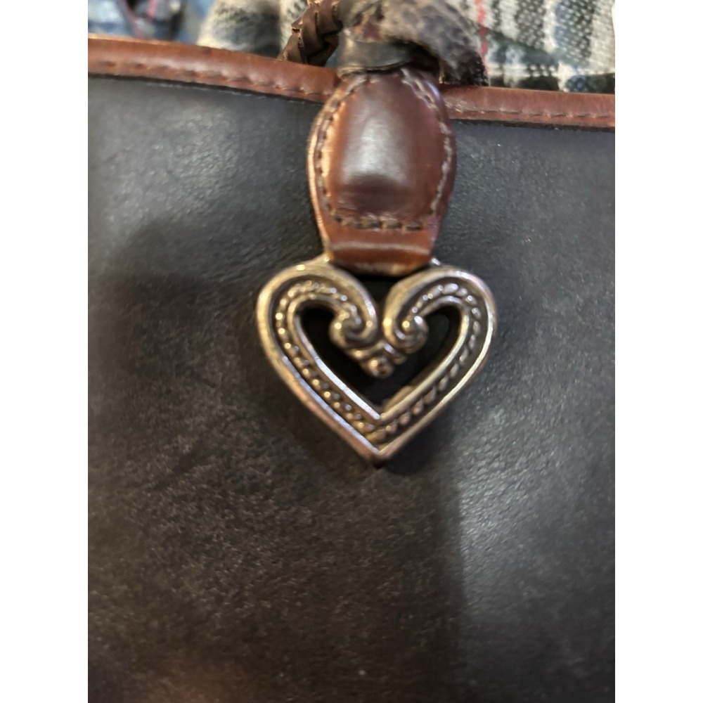 Brighton Women's Leather Bucket‎ Purse Black & Brown Faux Animal Print Pockets - Picture 4 of 10